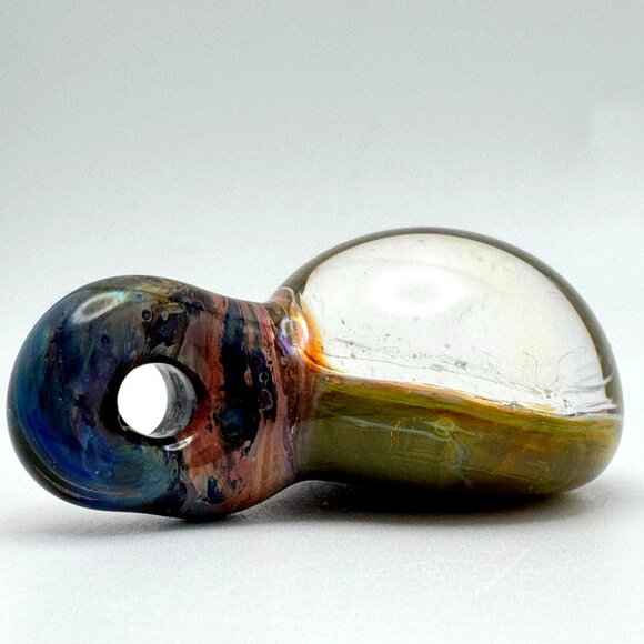 Glass Pendant Dichroic Flower Design Handcrafted Multicolor Art Glass 1.5 15g - Picture 8 of 9